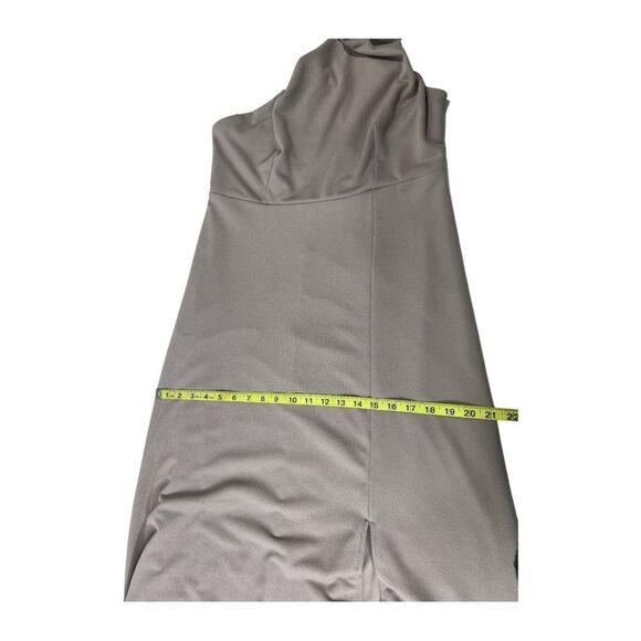 Birdy Gray Taupe One Shoulder KIRA Dress Crepe Sz XL - Picture 7 of 9